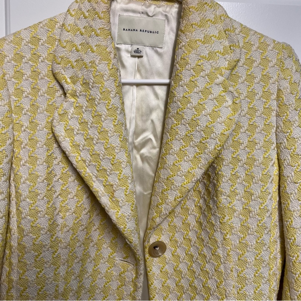 Banana Republic Yellow and White Trench Coat - Picture 5 of 7